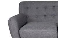 Divano 2 posti in tessuto grigio scuro dallo stile scandinavo mod. Emily