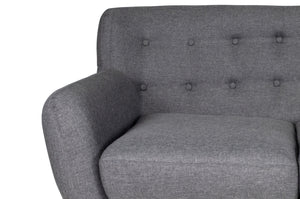 Divano 2 posti in tessuto grigio scuro dallo stile scandinavo mod. Emily