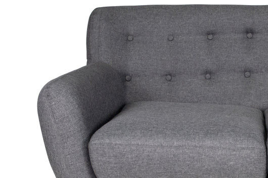 Divano 2 posti in tessuto grigio scuro dallo stile scandinavo mod. Emily