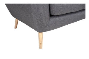 Divano 2 posti in tessuto grigio scuro dallo stile scandinavo mod. Emily