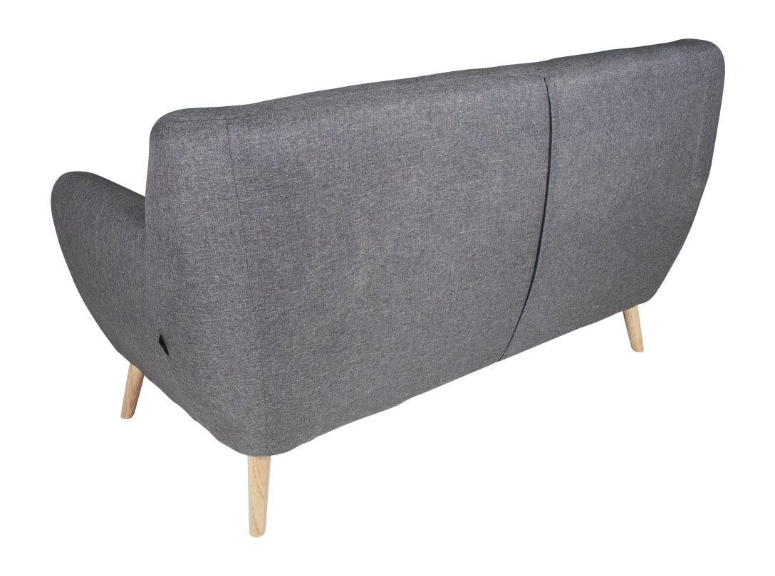 Divano 2 posti in tessuto grigio scuro dallo stile scandinavo mod. Emily