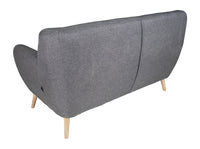 Divano 2 posti in tessuto grigio scuro dallo stile scandinavo mod. Emily