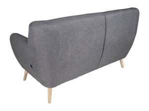 Divano 2 posti in tessuto grigio scuro dallo stile scandinavo mod. Emily