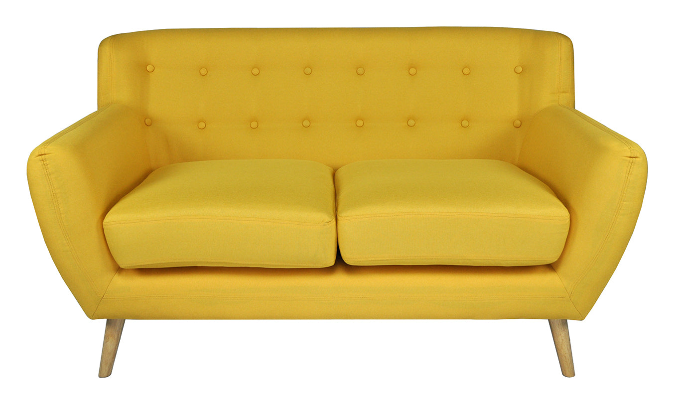 Divano 2 posti in tessuto giallo dallo stile scandinavo - Emily - DI-EM162P