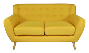 Divano 2 posti in tessuto giallo dallo stile scandinavo - Emily - DI-EM162P