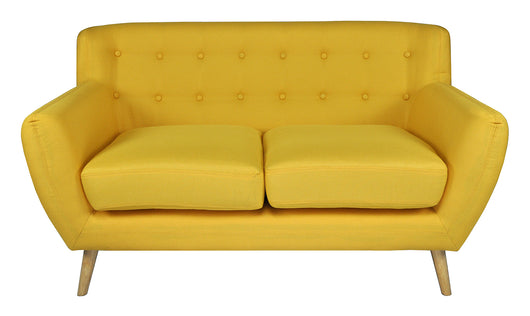 Divano 2 posti in tessuto giallo dallo stile scandinavo - Emily - DI-EM162P