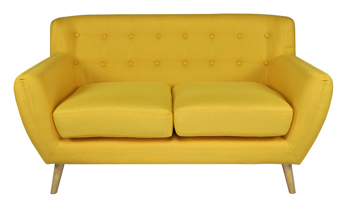 Divano 2 posti in tessuto giallo dallo stile scandinavo - Emily - DI-EM162P
