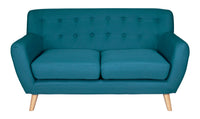 Divano 2 posti in tessuto blu petrolio dallo stile scandinavo mod. Emily DI-EM272P