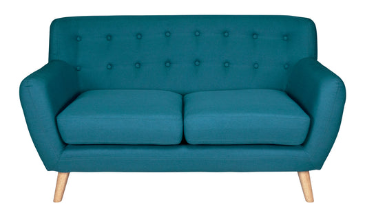 Divano 2 posti in tessuto blu petrolio dallo stile scandinavo mod. Emily DI-EM272P