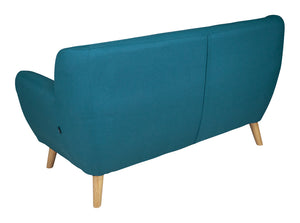 Divano 2 posti in tessuto blu petrolio dallo stile scandinavo mod. Emily DI-EM272P