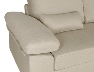 Divano angolare 3 posti con chaise longue destra mod. Washington - Colore: beige - DI-WA11FBC-CLDX