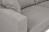 Divano 2 posti in tessuto vellutato tortora piedi in legno - Chloe - DI2P-CH03FBC-PL