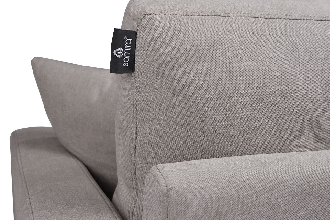 Divano 2 posti in tessuto vellutato tortora piedi in legno - Chloe - DI2P-CH03FBC-PL