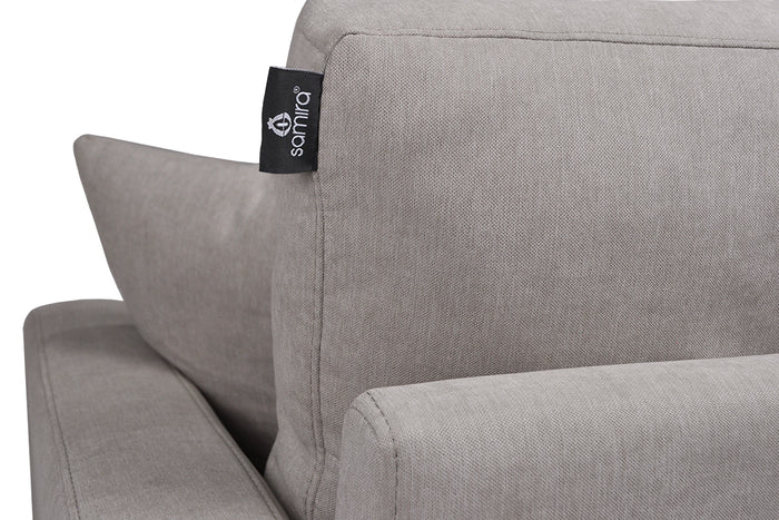 Divano 2 posti in tessuto vellutato tortora piedi in legno - Chloe - DI2P-CH03FBC-PL