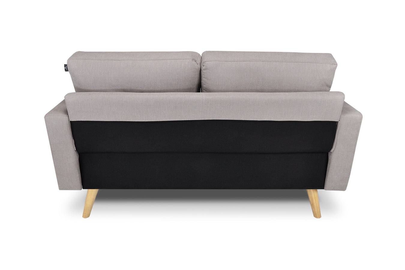 Divano 2 posti in tessuto vellutato tortora piedi in legno - Chloe - DI2P-CH03FBC-PL