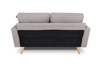 Divano 2 posti in tessuto vellutato tortora piedi in legno - Chloe - DI2P-CH03FBC-PL