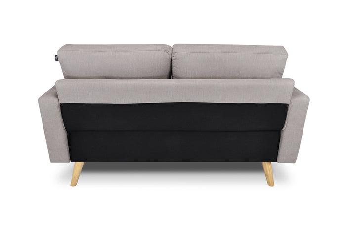 Divano 2 posti in tessuto vellutato tortora piedi in legno - Chloe - DI2P-CH03FBC-PL