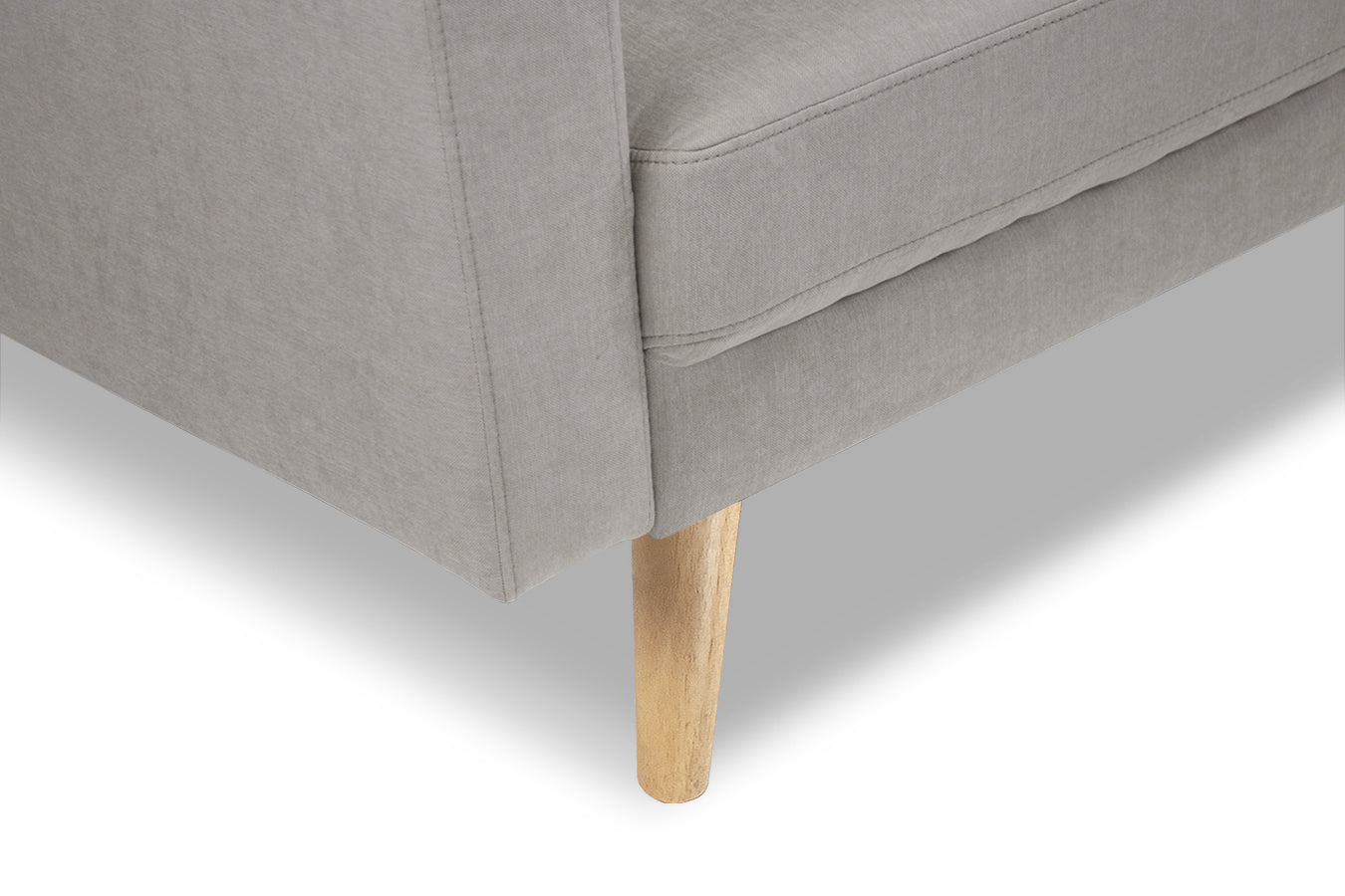 Divano 2 posti in tessuto vellutato tortora piedi in legno - Chloe - DI2P-CH03FBC-PL