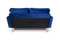 Divano 2 posti in velluto blu piedi in legno - Chloe - DI2P-CH07VLT-PL