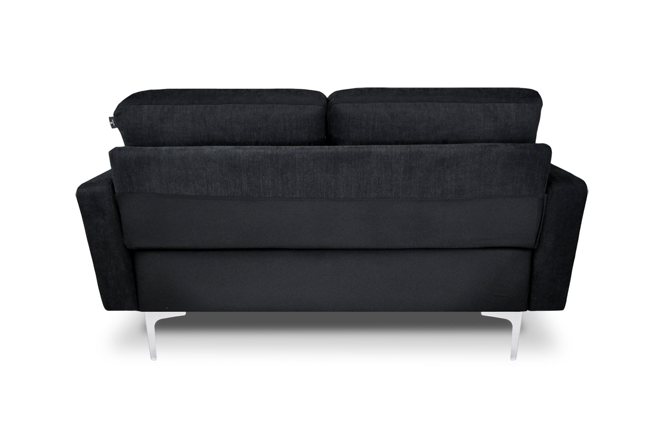 Divano 2 posti in tessuto vellutato nero piedi in metallo mod. Chloe DI2P-CH10FBC-PM