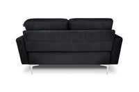 Divano 2 posti in tessuto vellutato nero piedi in metallo mod. Chloe DI2P-CH10FBC-PM