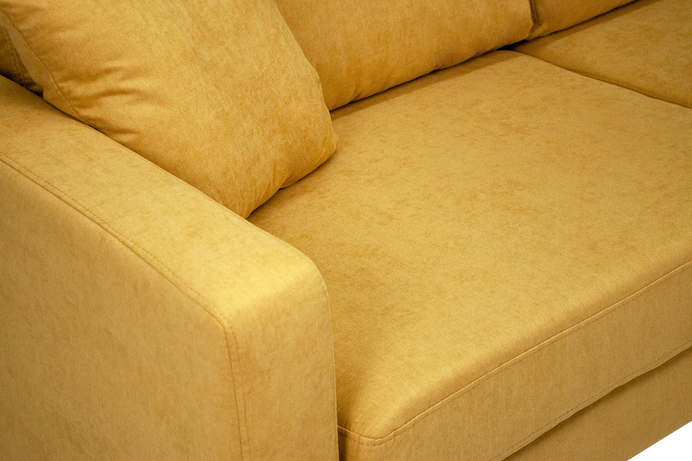 Divano 2 posti in tessuto vellutato giallo piedi in metallo mod. Chloe DI2P-CH16FBC-PM