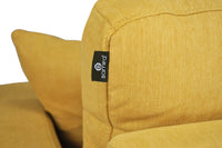 Divano 2 posti in tessuto vellutato giallo piedi in metallo mod. Chloe DI2P-CH16FBC-PM