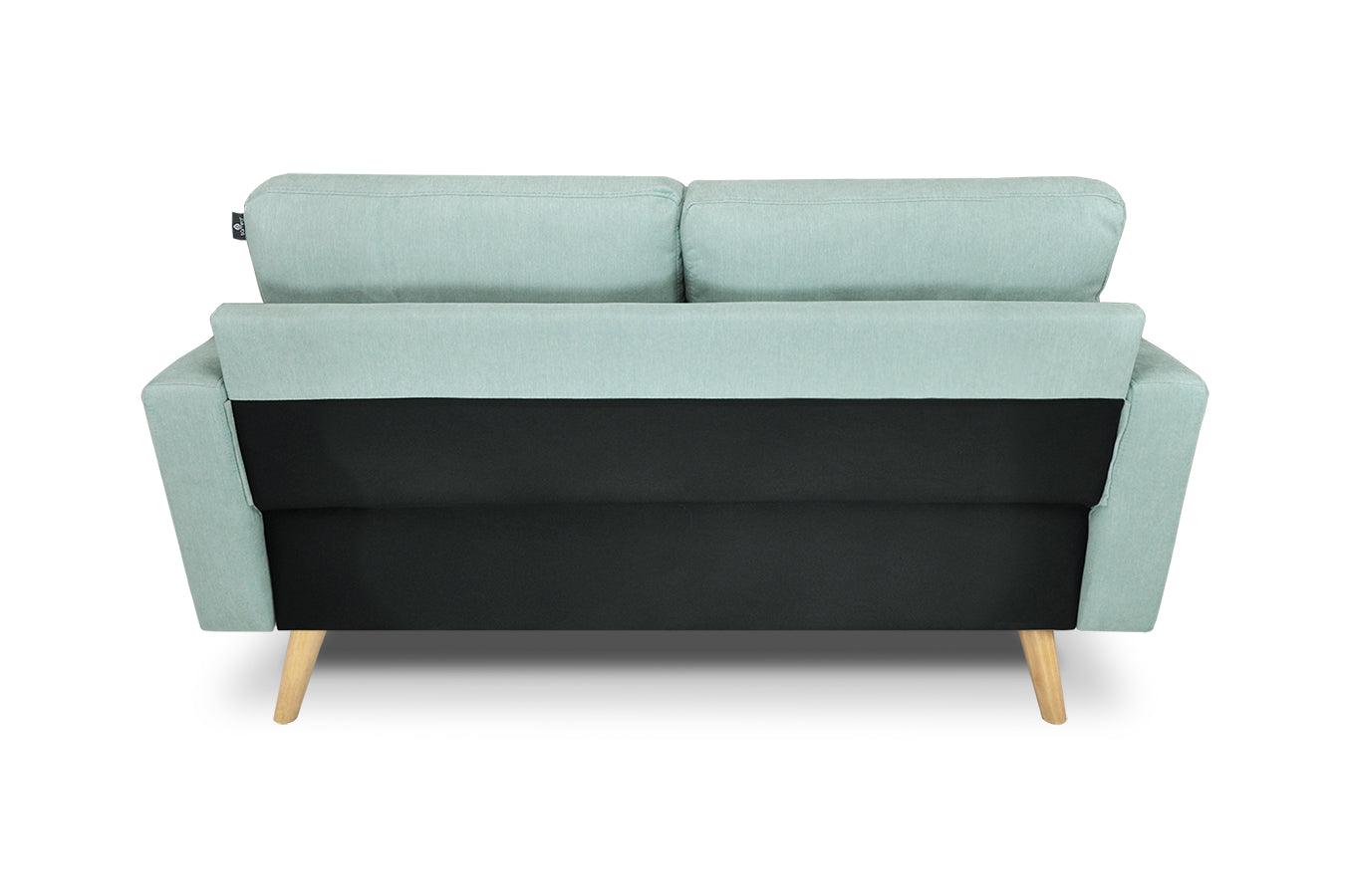 Divano 2 posti in tessuto vellutato verde tiffany piedi in legno - Chloe - DI2P-CH20FBC-PL