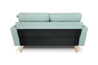 Divano 2 posti in tessuto vellutato verde tiffany piedi in legno - Chloe - DI2P-CH20FBC-PL