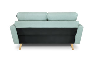 Divano 2 posti in tessuto vellutato verde tiffany piedi in legno - Chloe - DI2P-CH20FBC-PL