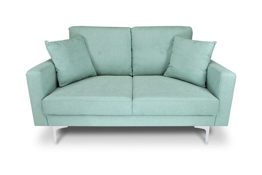 Divano 2 posti in tessuto vellutato verde tiffany piedi in metallo mod. Chloe DI2P-CH20FBC-PM