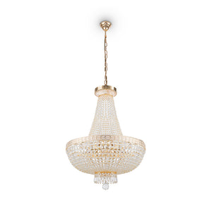 Lampadaro Contemporaneo Bella Metallo Oro 8 Luci Diffusori Metallo