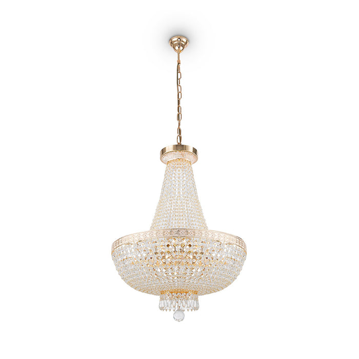Lampadaro Contemporaneo Bella Metallo Oro 8 Luci Diffusori Metallo