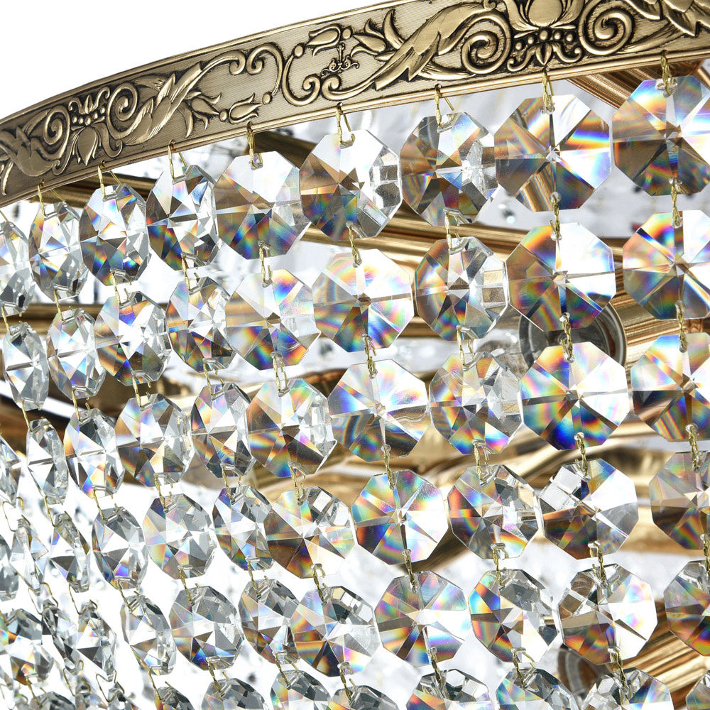 Plafoniera Contemporanea Palace Metallo Oro 18 Luci