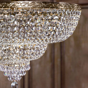 Plafoniera Contemporanea Palace Metallo Oro 18 Luci