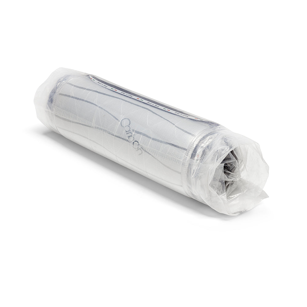 Materasso MADE IN ITALY DIAMOND 80X190 con Memory Foam, rivestimento in tessuto antiacaro millerighe Carbon e fascia traspirante laterale