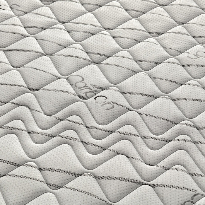 Materasso MADE IN ITALY DIAMOND 80X190 con Memory Foam, rivestimento in tessuto antiacaro millerighe Carbon e fascia traspirante laterale