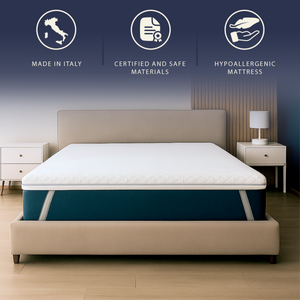 Topper Singolo 90x190 | Memory 9 Zone | 5 cm | Sfoderabile | Made in Italy