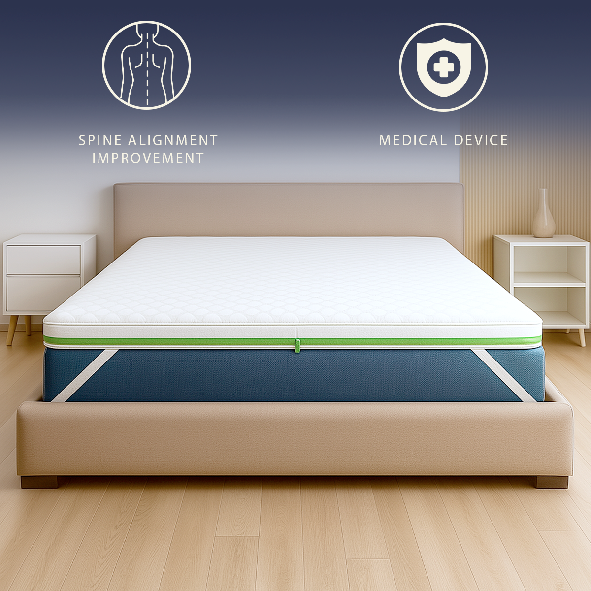 Topper 1 piazza e mezza 120 x 190 Memory Foam Breeze 9 zone | H 5 cm | Italia