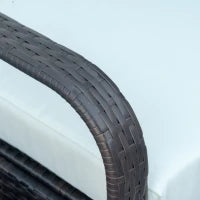 Set Mobili da Giardino in Rattan PE con Tavolino e 2 Sedie con Cuscini Sfoderabili, Marrone e Crema