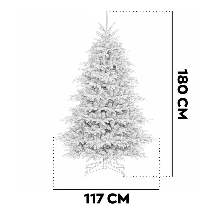 Wunorse - Albero di Natale Tradizionale in PE e PVC Ø117x180H cm, 807 Punte