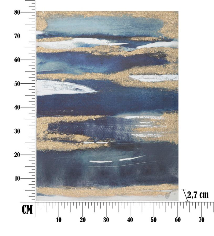 DIPINTO SU TELA DARK BLUE CM 60X2,7X80