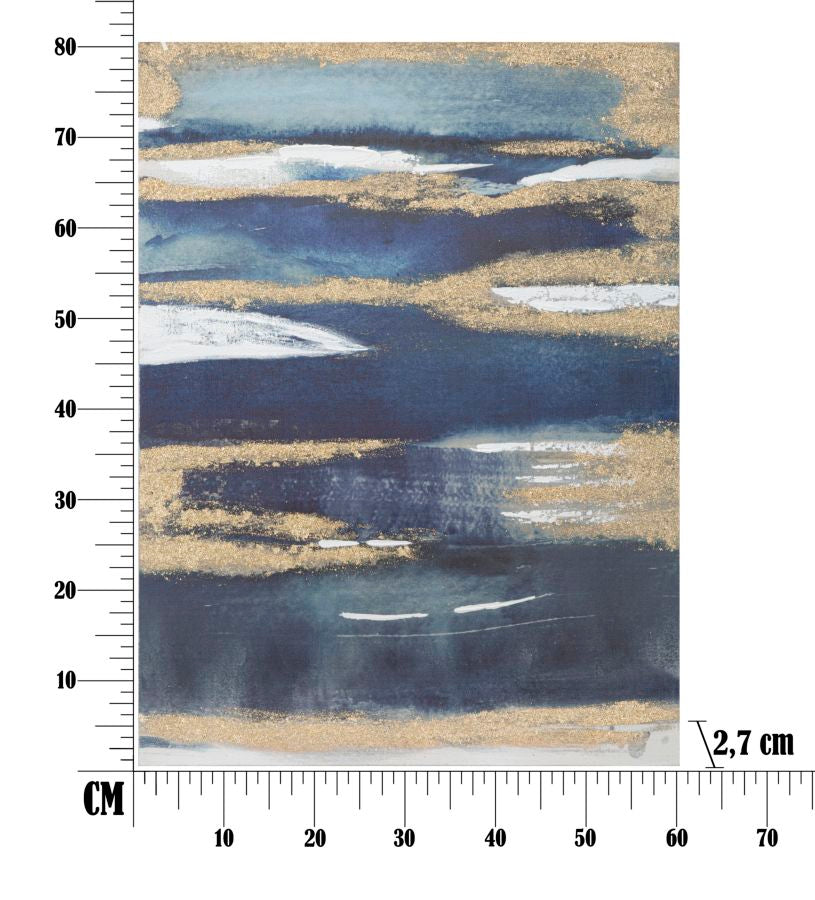 DIPINTO SU TELA DARK BLUE CM 60X2,7X80