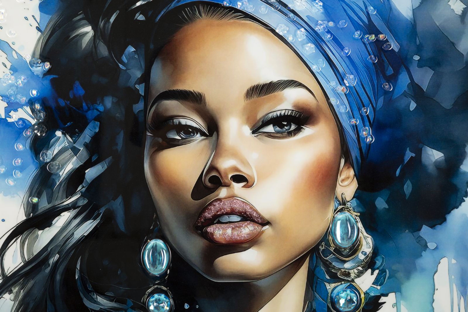 DIPINTO SU TELA LACCATO ALTEA -A- C/CORNICE CM 82X4X82