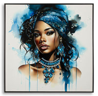 DIPINTO SU TELA LACCATO ALTEA -B- C/CORNICE CM 82X4X82