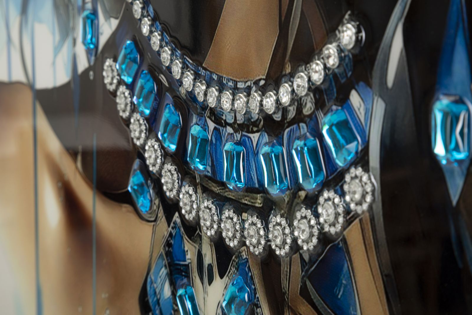 DIPINTO SU TELA LACCATO ALTEA -B- C/CORNICE CM 82X4X82