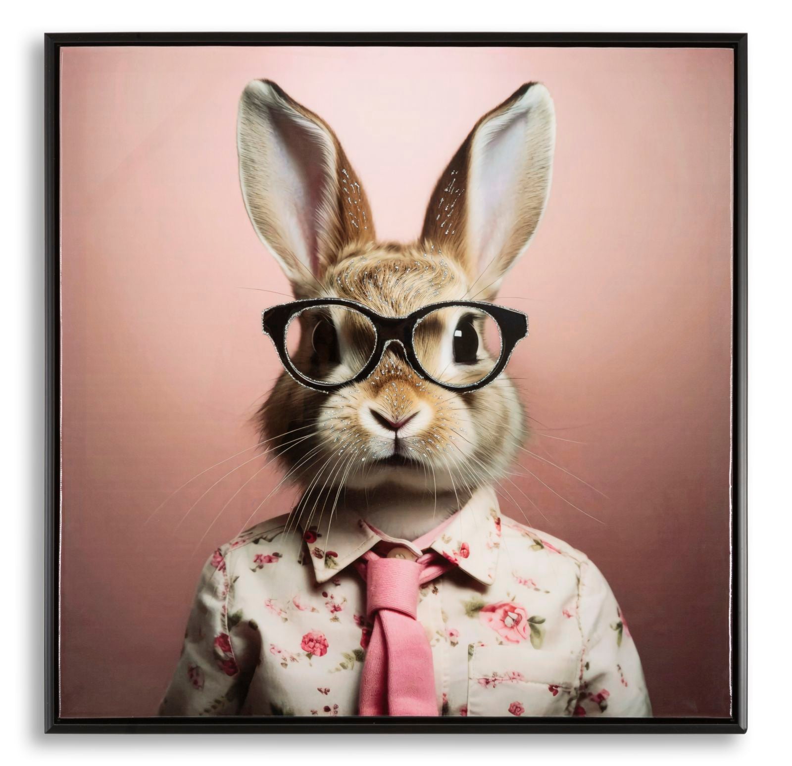 DIPINTO SU TELA LACCATO BUNNY C/CORNICE CM 62,5X2,8X62,5