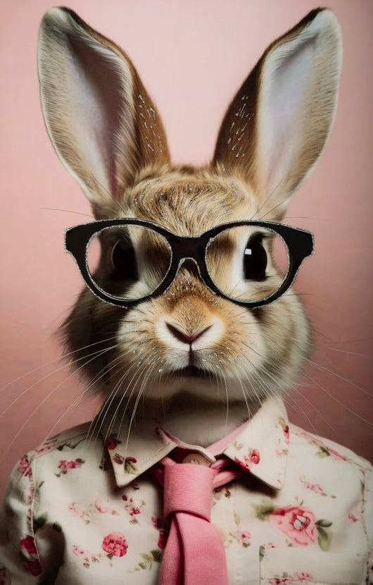 DIPINTO SU TELA LACCATO BUNNY C/CORNICE CM 62,5X2,8X62,5