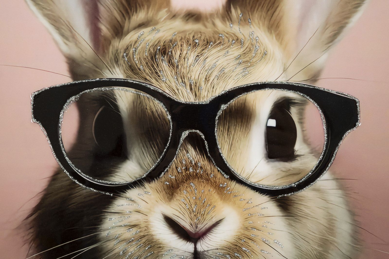 DIPINTO SU TELA LACCATO BUNNY C/CORNICE CM 62,5X2,8X62,5