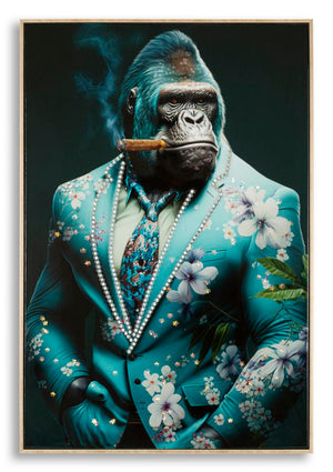 DIPINTO SU TELA LACCATO KONGY -A- C/CORNICE CM 62X4X92